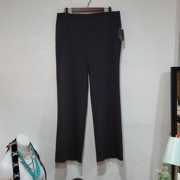 INC Black Straight Leg Pants Size 14 - Picture 1 of 10